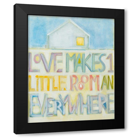 Love Makes Black Modern Wood Framed Art Print by Marie, Susanne