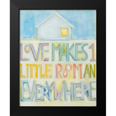 Love Makes Black Modern Wood Framed Art Print by Marie, Susanne