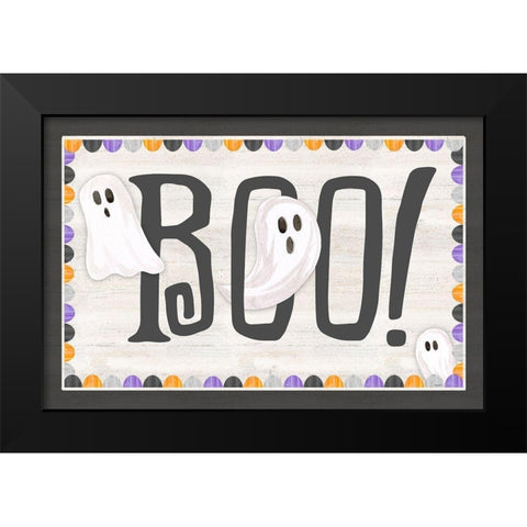 Sit a Spell Sentiment landscape I-Boo Black Modern Wood Framed Art Print by Reed, Tara