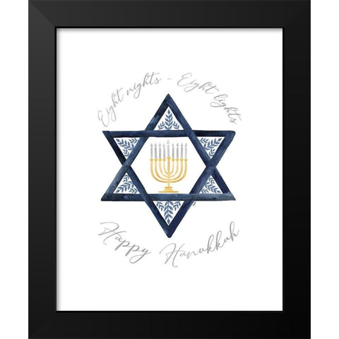 Festival of Lights portrait II-Star of David Black Modern Wood Framed Art Print by Reed, Tara