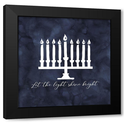 Hanukkah Lights III-Light Shine Bright Black Modern Wood Framed Art Print with Double Matting by Reed, Tara