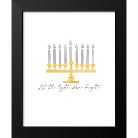 Hanukkah Lights portrait I-Light Shine Bright Black Modern Wood Framed Art Print by Reed, Tara