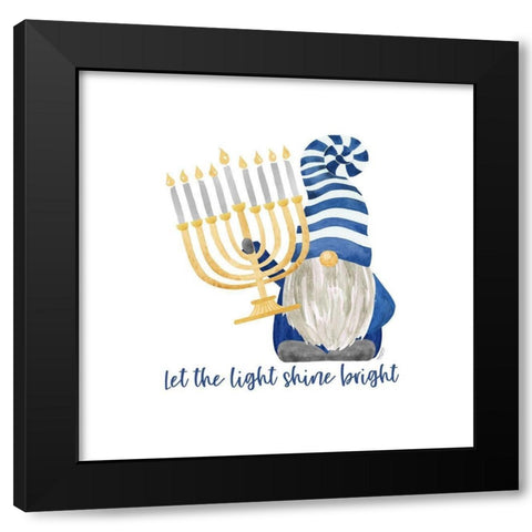 Hanukkah Gnomes II-Light Shine Bright Black Modern Wood Framed Art Print with Double Matting by Reed, Tara