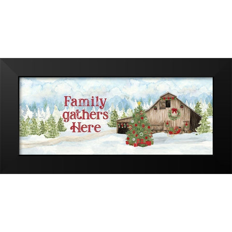 Christmas Barn panel II Black Modern Wood Framed Art Print by Reed, Tara