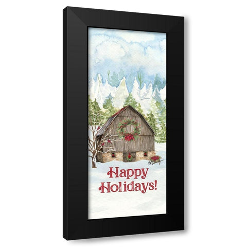 Christmas Barn vertical I Black Modern Wood Framed Art Print by Reed, Tara