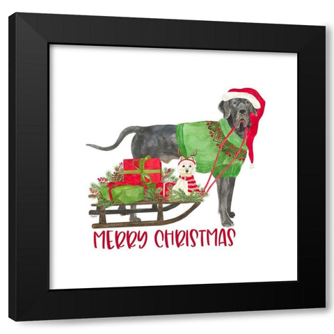 Dog Days of Christmas icon II-Merry Christmas Black Modern Wood Framed Art Print by Reed, Tara
