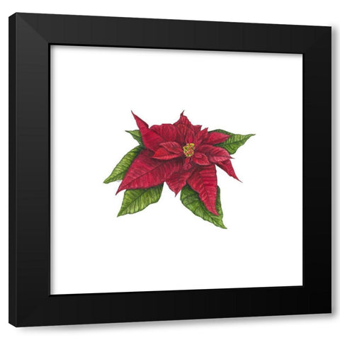 Home for the Holidays icon X-Poinsetta 1 Black Modern Wood Framed Art Print by Reed, Tara