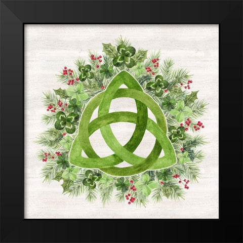 Irish Christmas I-Celtic Knot Black Modern Wood Framed Art Print by Reed, Tara