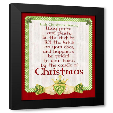 Irish Christmas portrait II-Christmas Blessing Black Modern Wood Framed Art Print with Double Matting by Reed, Tara