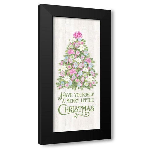 Vintage Christmas vertical II-Merry Christmas Black Modern Wood Framed Art Print by Reed, Tara