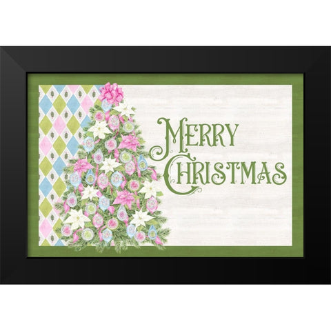 Vintage Christmas landscape II-Merry Christmas Black Modern Wood Framed Art Print by Reed, Tara