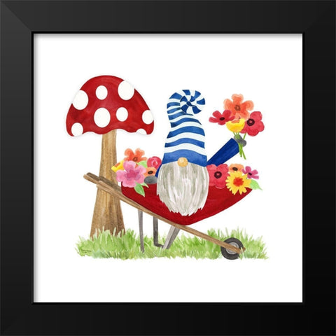 Gardening Gnomes I Black Modern Wood Framed Art Print by Reed, Tara