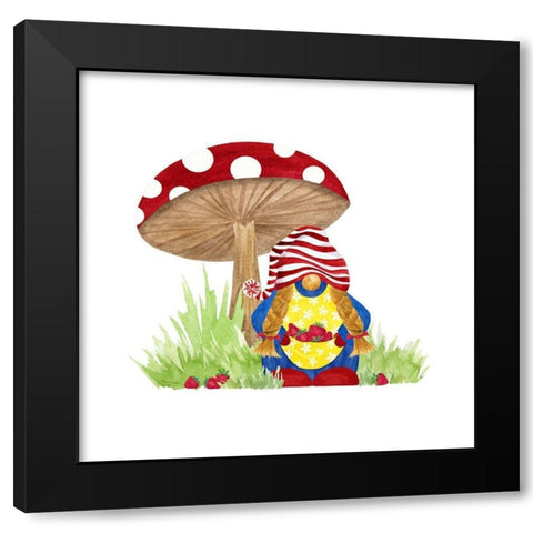 Gardening Gnomes V Black Modern Wood Framed Art Print with Double Matting by Reed, Tara