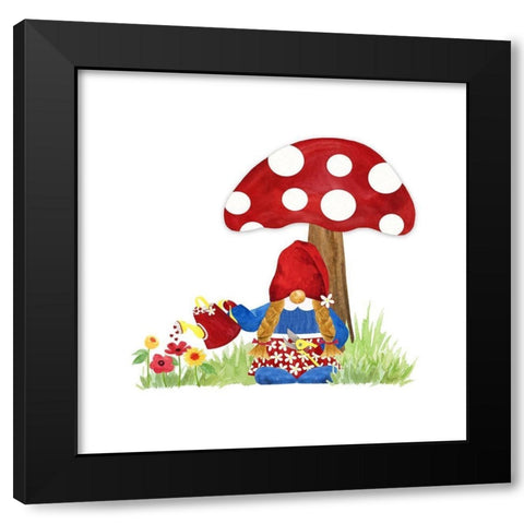 Gardening Gnomes VI Black Modern Wood Framed Art Print with Double Matting by Reed, Tara