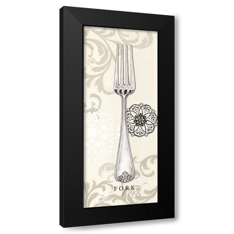 Fork Black Modern Wood Framed Art Print with Double Matting by Coulter, Cynthia