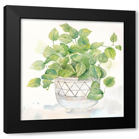 Houseplant I-Philodendron Black Modern Wood Framed Art Print with Double Matting by Coulter, Cynthia