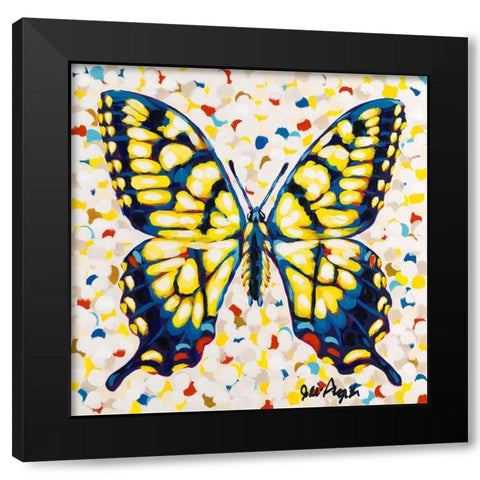 Pop Butterfly I Black Modern Wood Framed Art Print by Augustine, Jodi