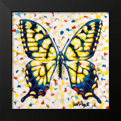 Pop Butterfly I Black Modern Wood Framed Art Print by Augustine, Jodi