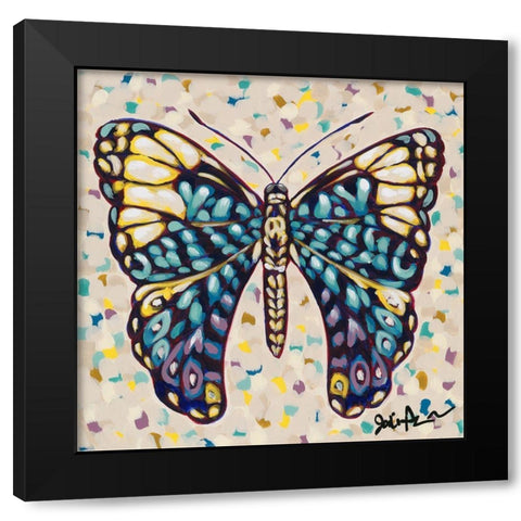 Pop Butterfly II Black Modern Wood Framed Art Print with Double Matting by Augustine, Jodi