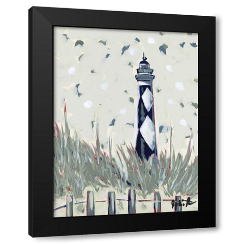 Pop Lighthouse I Black Modern Wood Framed Art Print with Double Matting by Augustine, Jodi