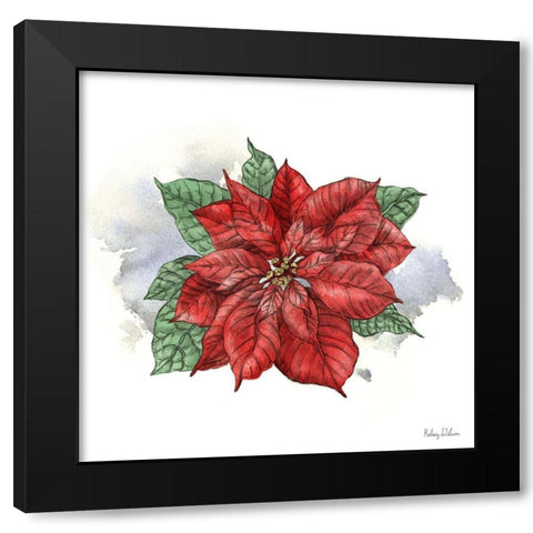 Winter Poinsetta I Black Modern Wood Framed Art Print by Wilson, Kelsey