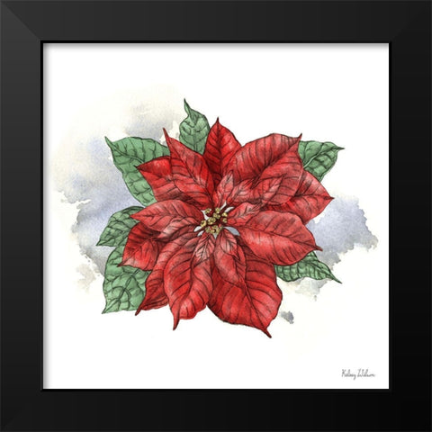 Winter Poinsetta I Black Modern Wood Framed Art Print by Wilson, Kelsey