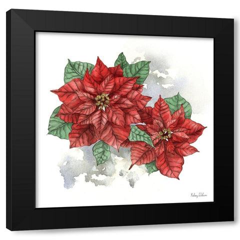 Winter Poinsetta II Black Modern Wood Framed Art Print by Wilson, Kelsey