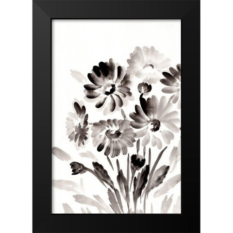 Simple Black Daisies Black Modern Wood Framed Art Print by Chapman, Marcy