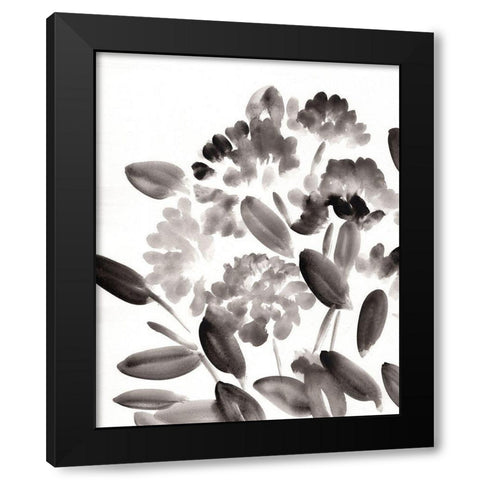 Simple Black Peonies II Black Modern Wood Framed Art Print by Chapman, Marcy