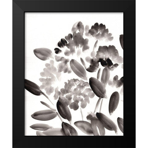 Simple Black Peonies II Black Modern Wood Framed Art Print by Chapman, Marcy