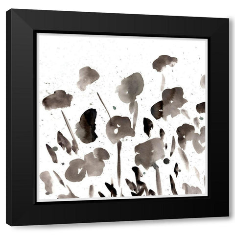 Simple Black Poppies I Black Modern Wood Framed Art Print with Double Matting by Chapman, Marcy