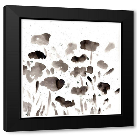 Simple Black Poppies II Black Modern Wood Framed Art Print with Double Matting by Chapman, Marcy