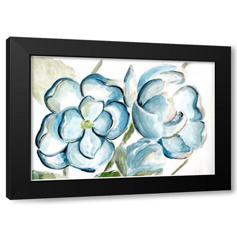 Morning Magnolias Black Modern Wood Framed Art Print with Double Matting by Chapman, Marcy