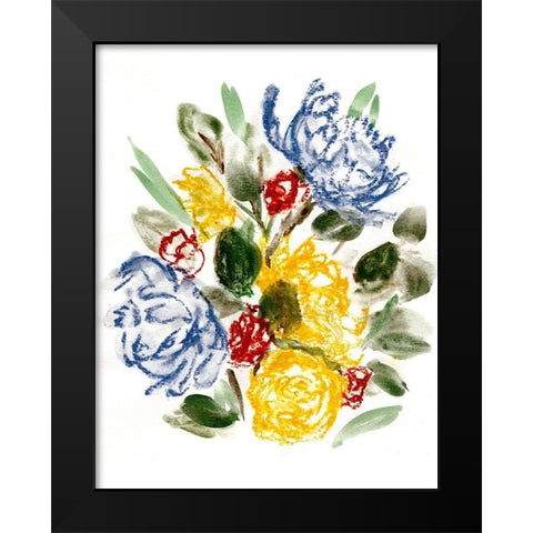 Chalky Blue And Yellow I Black Modern Wood Framed Art Print by Chapman, Marcy