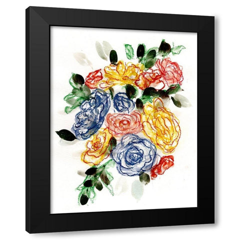 Chalky Blue And Yellow II Black Modern Wood Framed Art Print by Chapman, Marcy