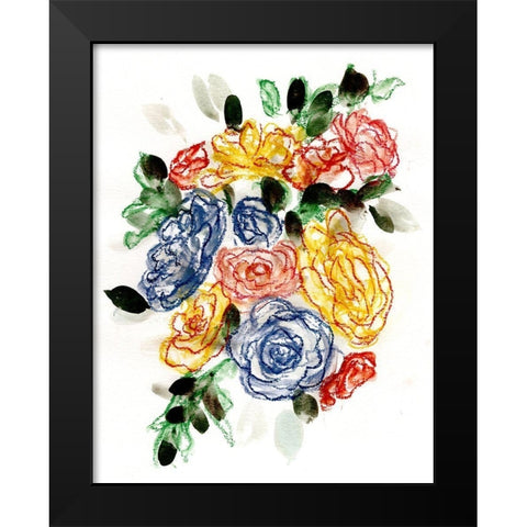 Chalky Blue And Yellow II Black Modern Wood Framed Art Print by Chapman, Marcy