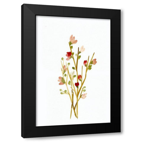 Golden Pink Blossoms Black Modern Wood Framed Art Print by Chapman, Marcy