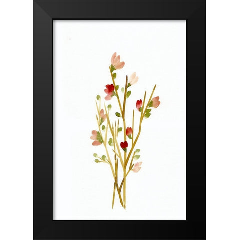 Golden Pink Blossoms Black Modern Wood Framed Art Print by Chapman, Marcy