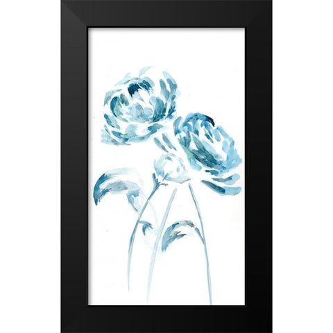 Blue Peonies I Black Modern Wood Framed Art Print by Chapman, Marcy