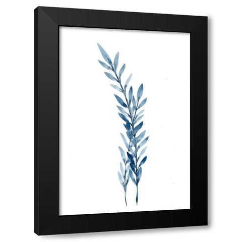 Farmhouse Leaves blue I Black Modern Wood Framed Art Print by Chapman, Marcy