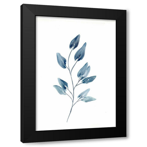 Farmhouse Leaves blue II Black Modern Wood Framed Art Print with Double Matting by Chapman, Marcy