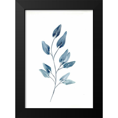 Farmhouse Leaves blue II Black Modern Wood Framed Art Print by Chapman, Marcy