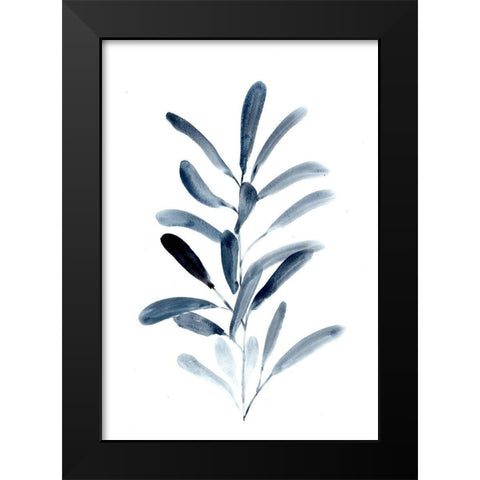 Farmhouse Leaves blue III Black Modern Wood Framed Art Print by Chapman, Marcy