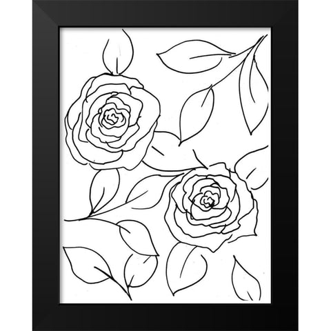 Hand Sketch Roses I Black Modern Wood Framed Art Print by Chapman, Marcy