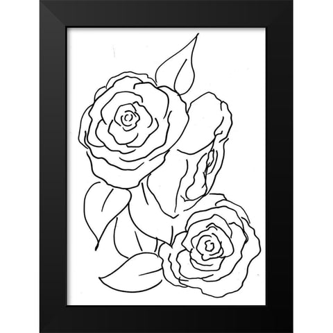 Hand Sketch Roses II Black Modern Wood Framed Art Print by Chapman, Marcy