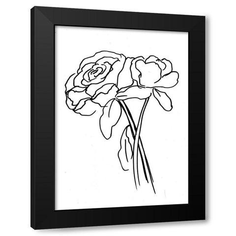 Hand Sketch Roses III Black Modern Wood Framed Art Print by Chapman, Marcy