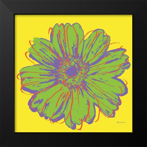 Flower Pop Art V Black Modern Wood Framed Art Print by Cusson, Marie Elaine