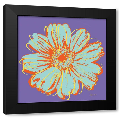Flower Pop Art VI Black Modern Wood Framed Art Print with Double Matting by Cusson, Marie Elaine