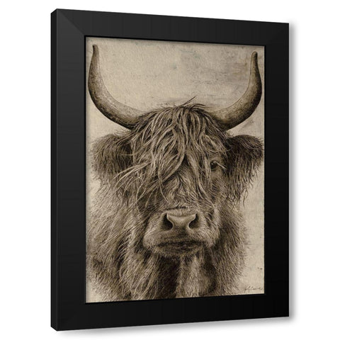 Highland rustic portrait Black Modern Wood Framed Art Print by Cusson, Marie Elaine