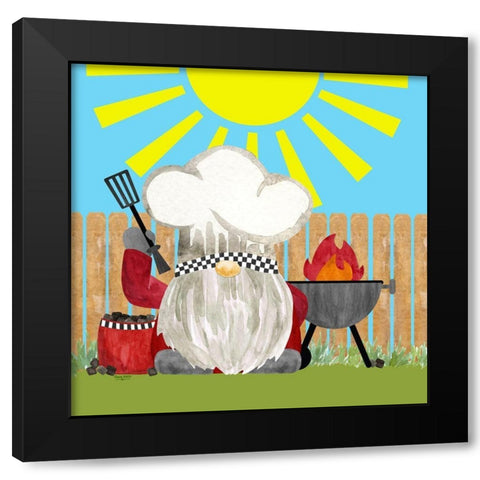 Gnome Grill Masters IV Black Modern Wood Framed Art Print by Reed, Tara